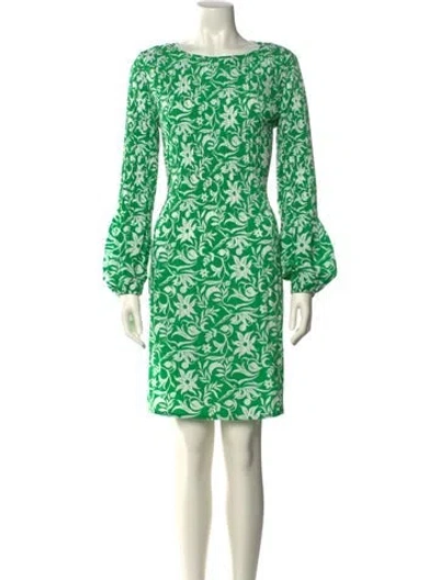Pre-owned Maje Printed Knee-length Dress In Green