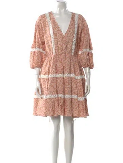Pre-owned Maje Printed Knee-length Dress W/ Tags In Pink