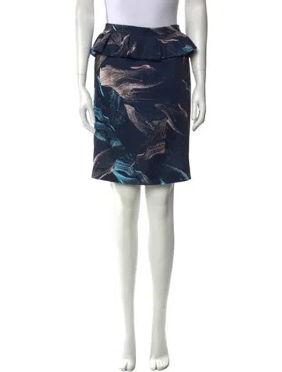 Pre-owned Maje Printed Knee-length Skirt In Blue