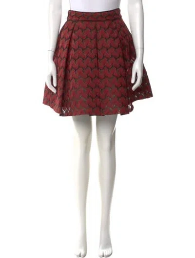Pre-owned Maje Printed Knee-length Skirt In Red