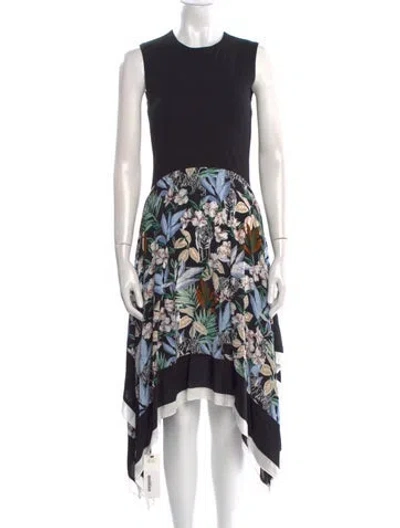Pre-owned Maje Printed Long Dress In Black