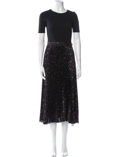 Pre-owned Maje Printed Long Dress In Black