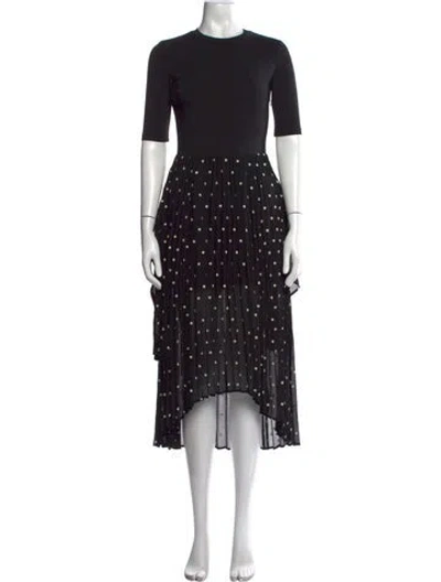 Pre-owned Maje Printed Long Dress In Black