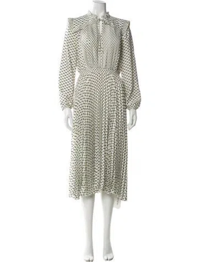 Pre-owned Maje Printed Long Dress In Blue