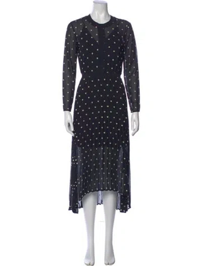 Pre-owned Maje Printed Long Dress In Blue