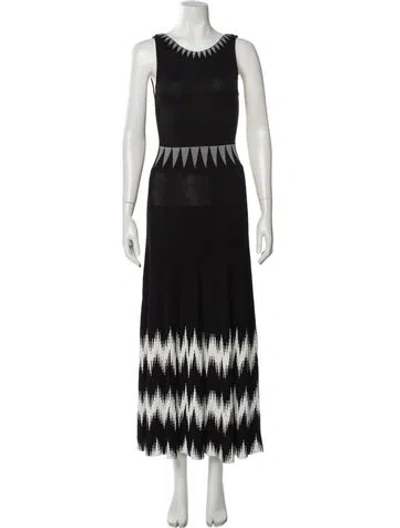 Pre-owned Maje Printed Long Dress In Gray