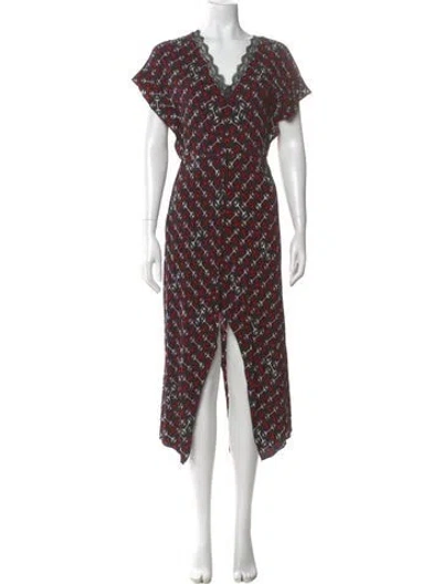 Pre-owned Maje Printed Long Dress In Multi