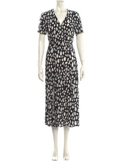 Pre-owned Maje Printed Long Dress In Multi