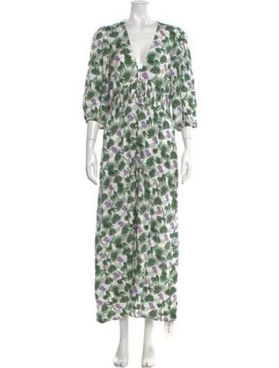 Pre-owned Maje Printed Long Dress In Multi