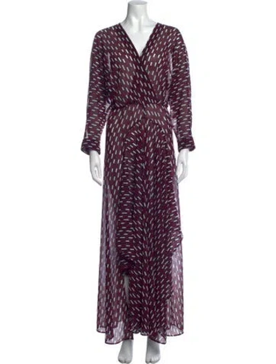 Pre-owned Maje Printed Long Dress In Multi