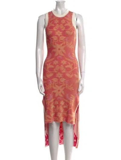 Pre-owned Maje Printed Long Dress In Pink