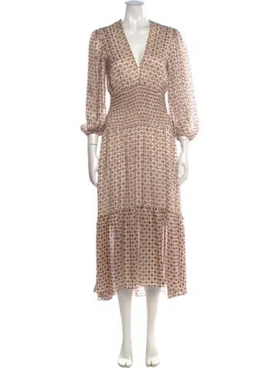 Pre-owned Maje Printed Long Dress In Pink