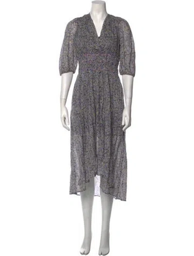 Pre-owned Maje Printed Long Dress In Purple