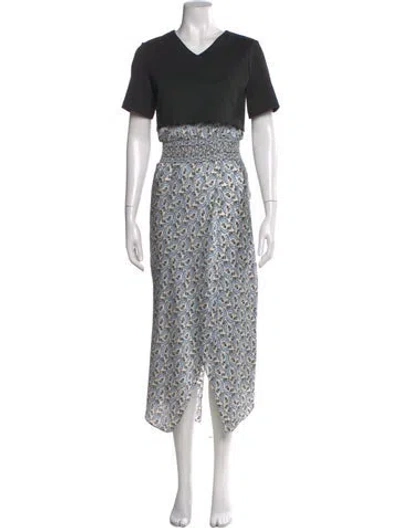 Pre-owned Maje Printed Long Dress W/ Tags