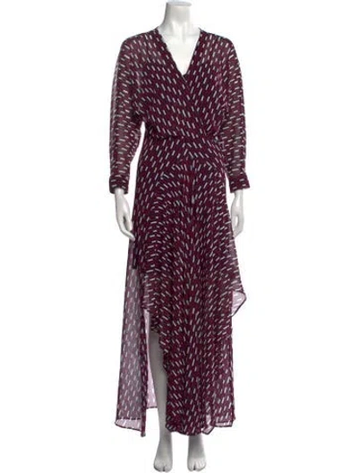 Pre-owned Maje Printed Long Dress W/ Tags In Multi