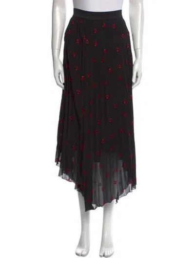 Pre-owned Maje Printed Long Skirt W/ Tags In Black