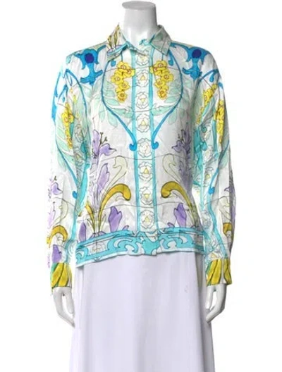 Pre-owned Maje Printed Long Sleeve Blouse In Multi