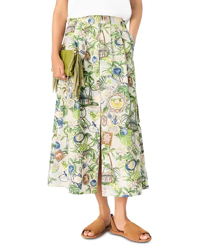 Maje Printed Maxi Skirt With Shorts In Multi