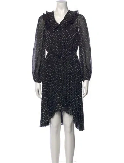 Pre-owned Maje Printed Midi Length Dress In Black