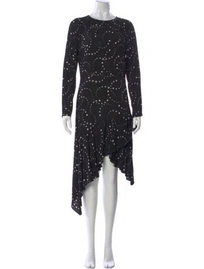 Pre-owned Maje Printed Midi Length Dress In Black