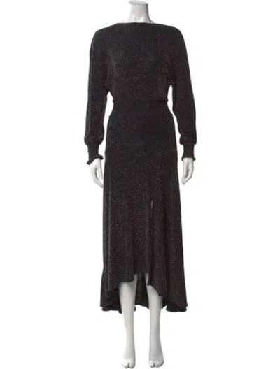 Pre-owned Maje Printed Midi Length Dress In Black