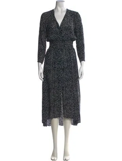 Pre-owned Maje Printed Midi Length Dress In Black