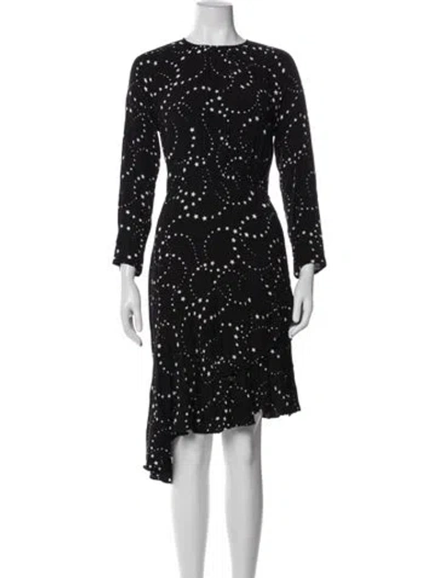 Pre-owned Maje Printed Midi Length Dress In Blue