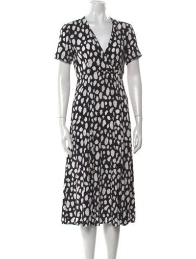 Pre-owned Maje Printed Midi Length Dress In Multi