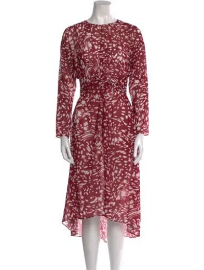 Pre-owned Maje Printed Midi Length Dress In Multi