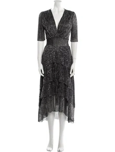 Pre-owned Maje Printed Midi Length Dress In Multi