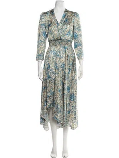 Pre-owned Maje Printed Midi Length Dress In Multi