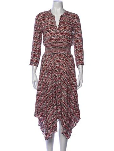 Pre-owned Maje Printed Midi Length Dress In Multi