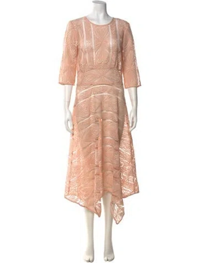Pre-owned Maje Printed Midi Length Dress In Pink