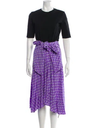 Pre-owned Maje Printed Midi Length Dress In Purple