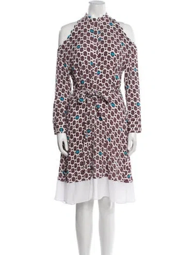 Pre-owned Maje Printed Midi Length Dress In Red