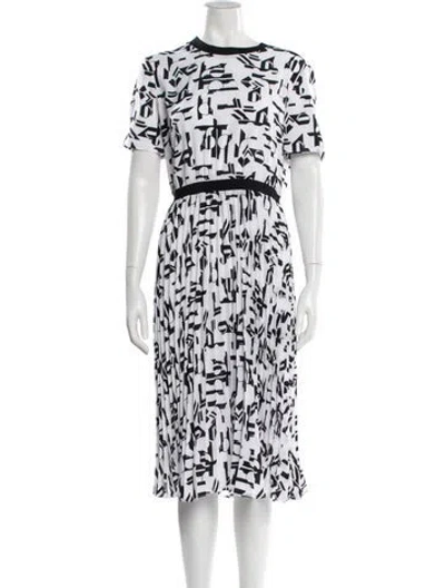 Pre-owned Maje Printed Midi Length Dress In White