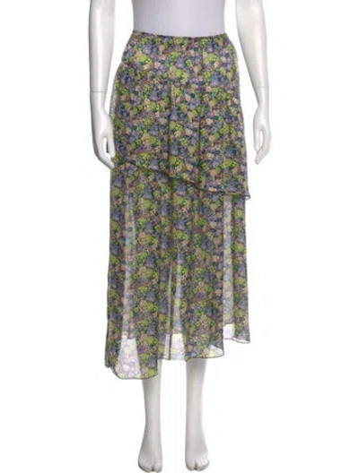 Pre-owned Maje Printed Midi Length Skirt In Black