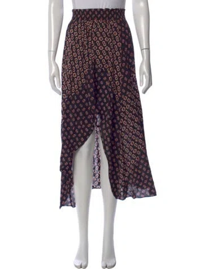 Pre-owned Maje Printed Midi Length Skirt In Black