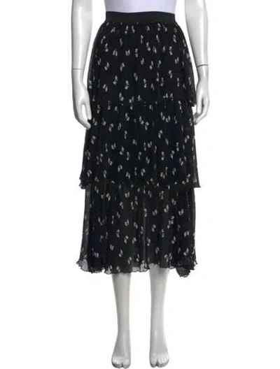 Pre-owned Maje Printed Midi Length Skirt In Black