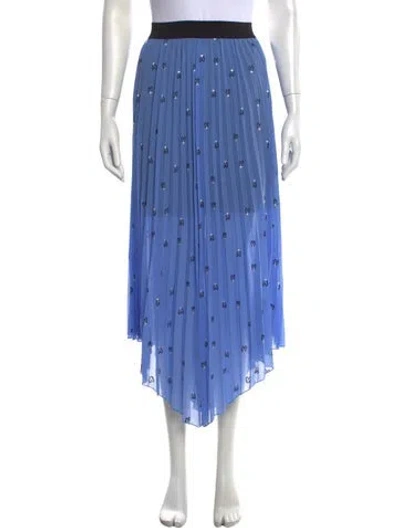 Pre-owned Maje Printed Midi Length Skirt In Black/blue