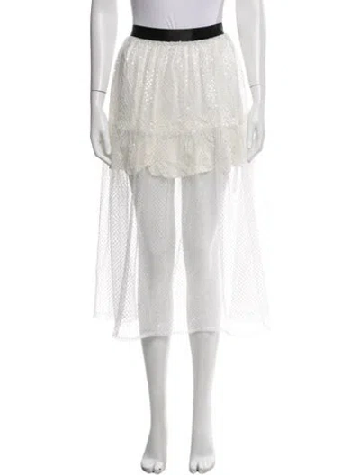 Pre-owned Maje Printed Midi Length Skirt In Black/neutrals