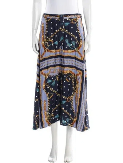 Pre-owned Maje Printed Midi Length Skirt In Blue