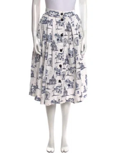 Pre-owned Maje Printed Midi Length Skirt In Blue