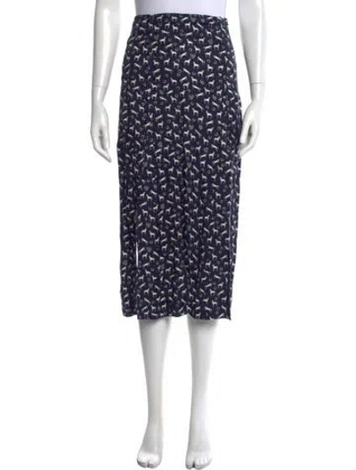 Pre-owned Maje Printed Midi Length Skirt In Blue