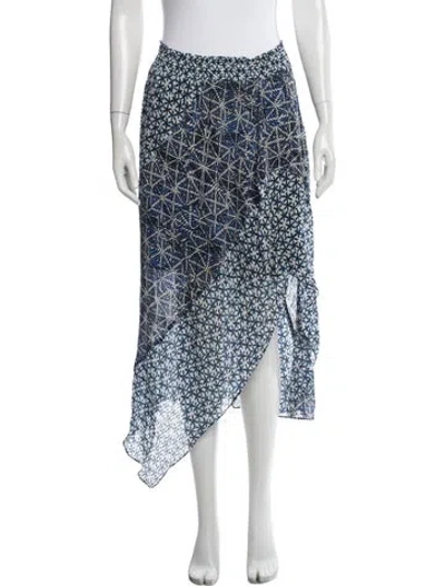 Pre-owned Maje Printed Midi Length Skirt In Blue