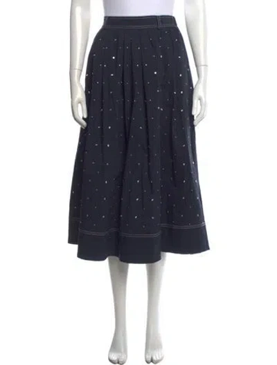 Pre-owned Maje Printed Midi Length Skirt In Blue
