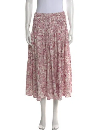 Pre-owned Maje Printed Midi Length Skirt In Pink