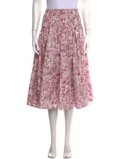 Pre-owned Maje Printed Midi Length Skirt In Pink