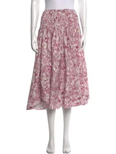 Pre-owned Maje Printed Midi Length Skirt In Pink