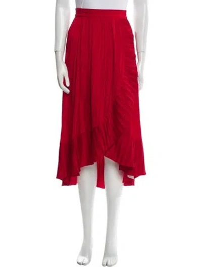Pre-owned Maje Printed Midi Length Skirt In Red